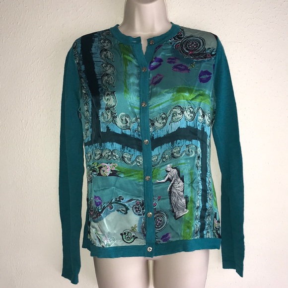 Versace Collection Sweaters - MOVING SALE [Versace Collection] teal cardigan